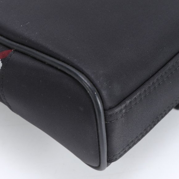 Burberry Check Leather Shoulder Bag Tote Black Men's - Picture 10 of 15